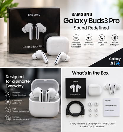Samsung Galaxy Buds3 Pro Wireless Bluetooth Earbuds with Charging Case