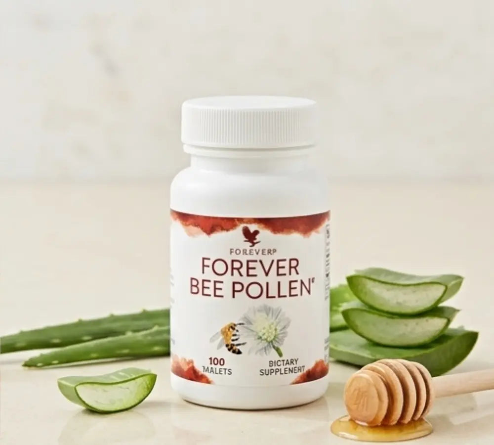 Close-up of the smooth, honey-blended bee pollen tablets.