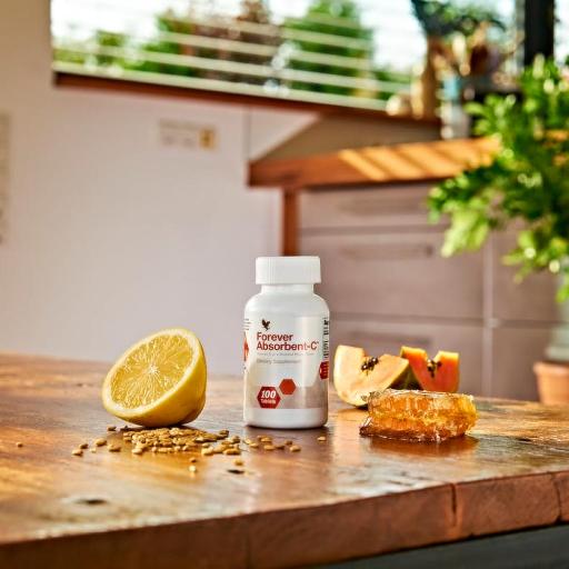 Forever Absorbent-C Vitamin C Supplement with Honey and Oat Bran