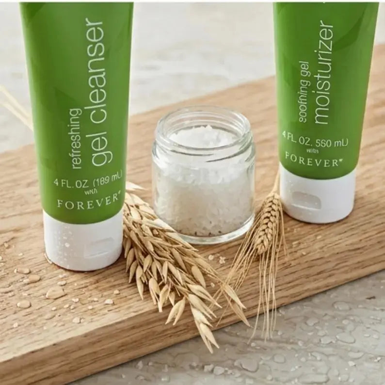 Sonya Daily Skincare System 4 Piece Kit, Aloe Gel Based Set for Combination Skin
