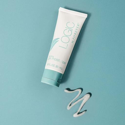 Lightweight gel texture of the Logic by Forever moisturizer being applied to skin.