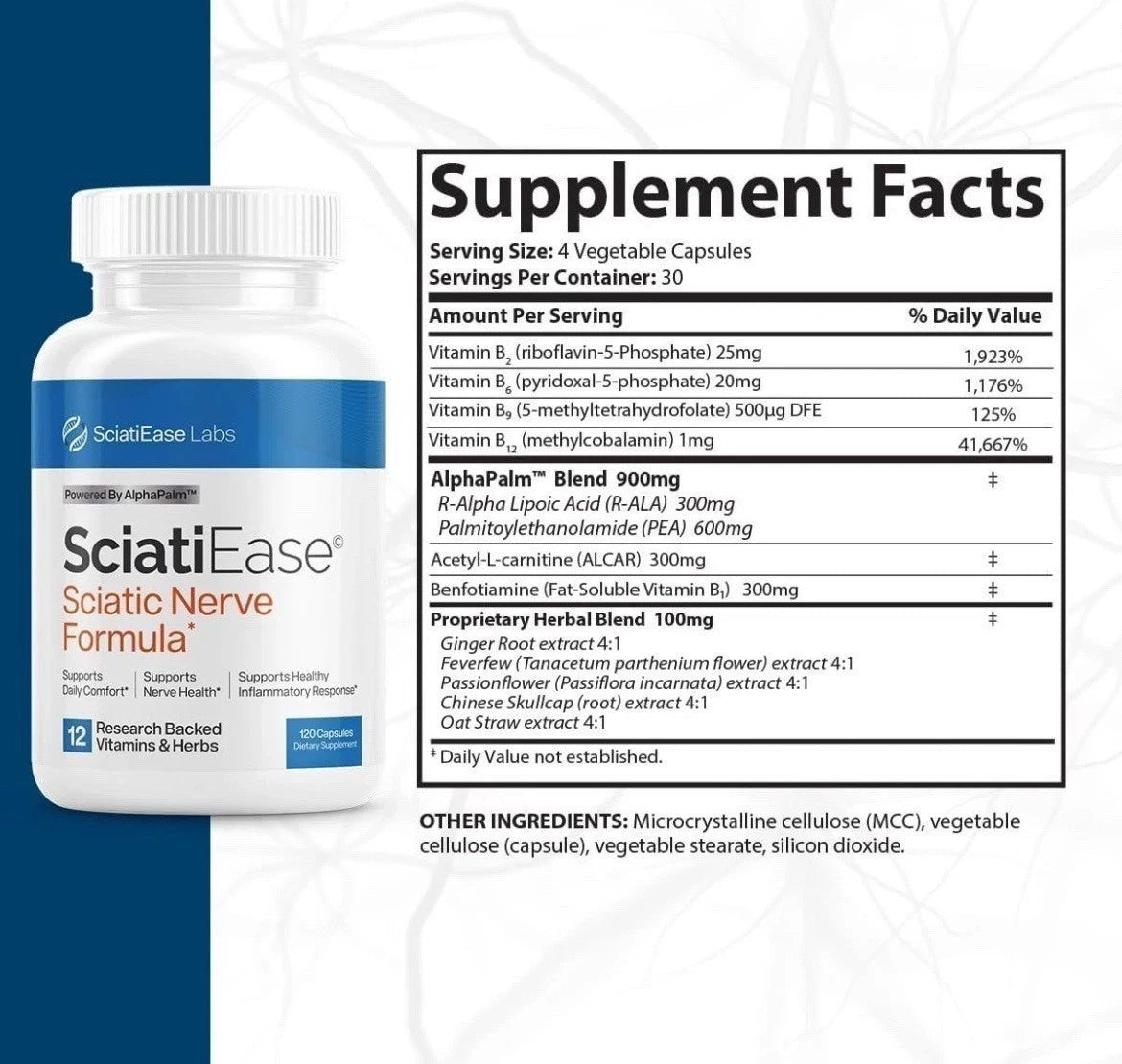 SciatiEase Labs Sciati Ease Sciatic Nerve Formula 120 Capsules – 3 Pack