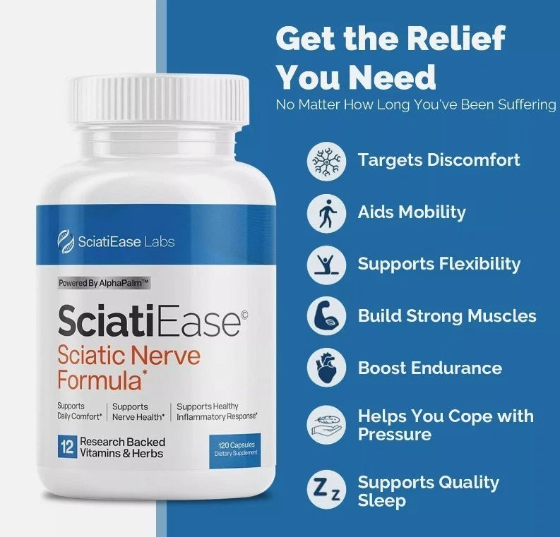 SciatiEase Labs Sciati Ease Sciatic Nerve Formula 120 Capsules – 3 Pack
