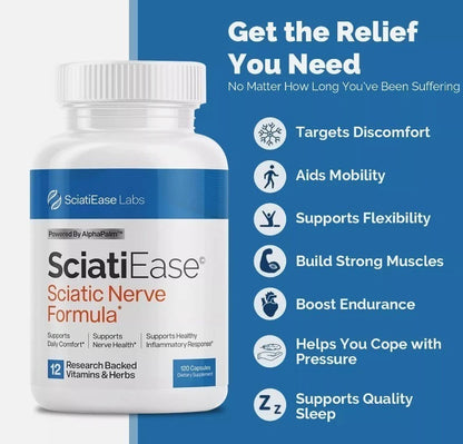 SciatiEase Labs Sciati Ease Sciatic Nerve Formula 120 Capsules – 3 Pack