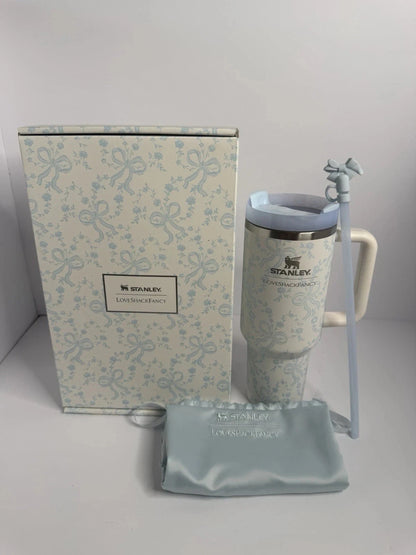 Stanley x LoveShackFancy Quencher H2.0 FlowState 40oz Floral Bow Handle Straw Tumbler