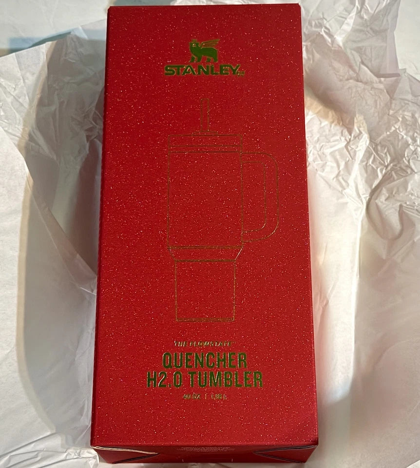 Stanley Quencher H2.0 FlowState Tumbler – 40 oz Scarlet Tinsel Limited Edition | New in Box